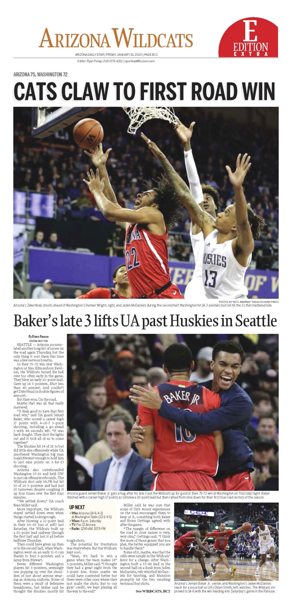University of Arizona basketball covers, 2020, Washington